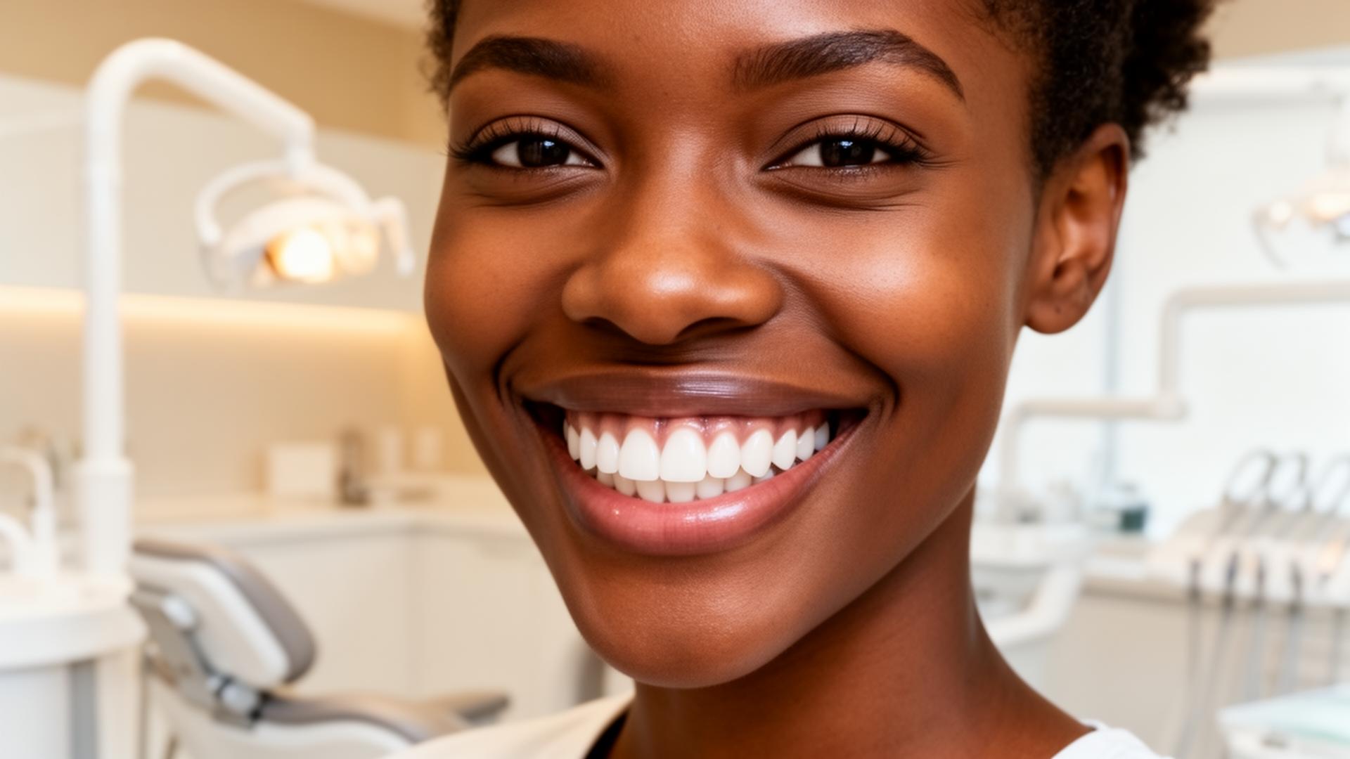 Sorriso perfeito após tratamento ortodôntico na clínica OralBalance em Luanda