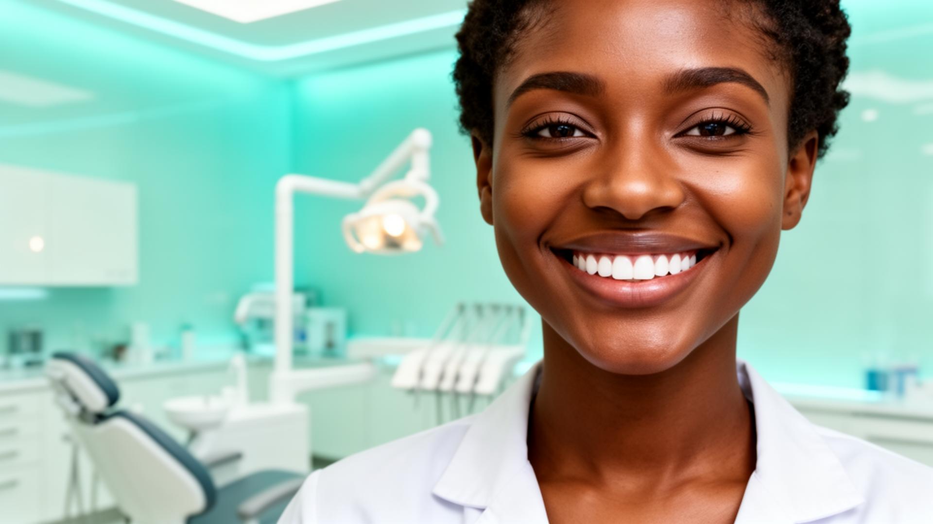 Sorriso saudável após limpeza dentária na OralBalance em Luanda